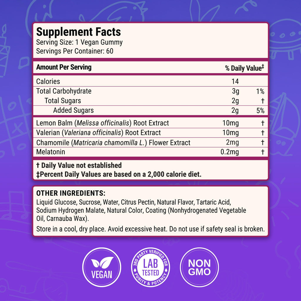 Luna Kids Sleep Gummies – Non-Habit Melatonin for Children, Mixed Berry (60 Vegan Gummies)