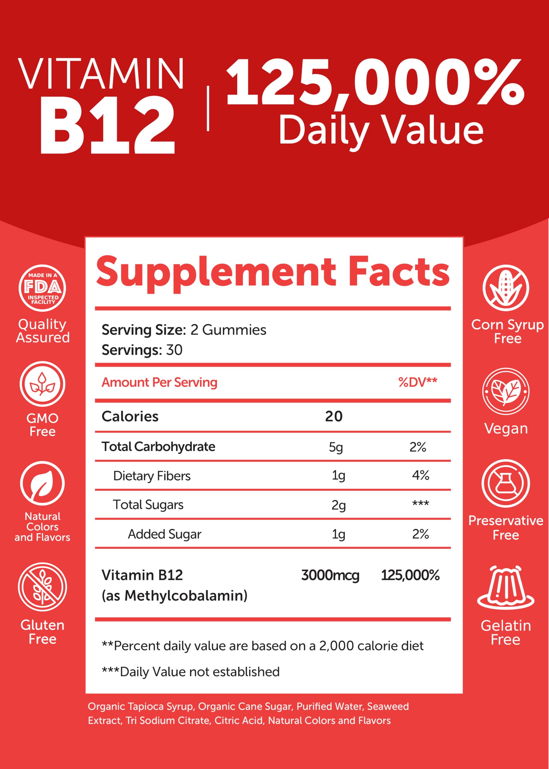 Lunakai Vitamin B12 & Women's Multivitamin Gummies Bundle - 3000mcg Methylcobalamin, 16 Essential Vitamins, 30 Days