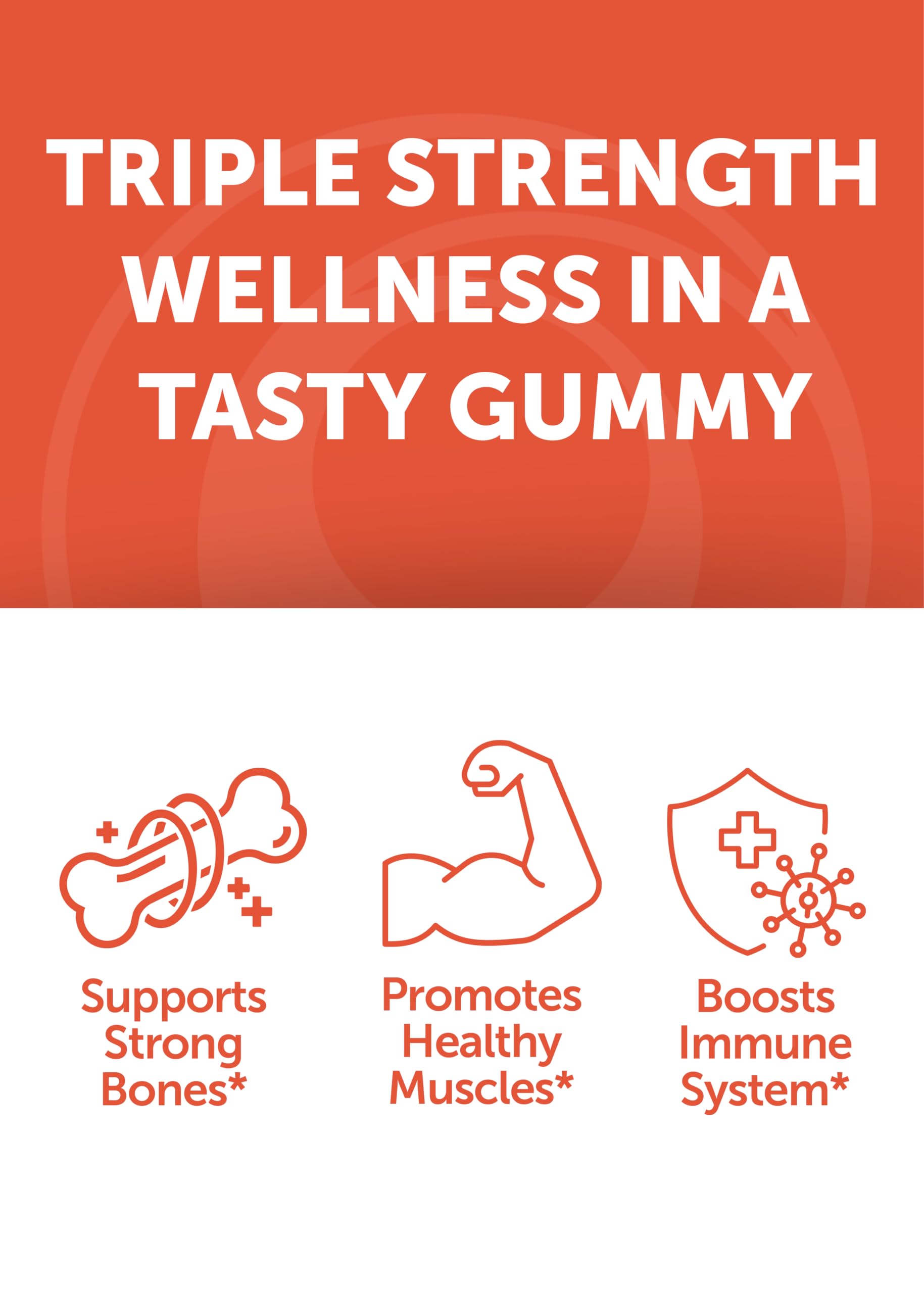 Lunakai USA Calcium Gummies with Magnesium, Zinc, Vitamin D3 & K2 – 60ct