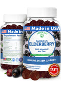 Lunakai USA Made Black Sambucus Elderberry Gummies – Immune Support for Adults & Kids, Vitamin C & Zinc, Non-GMO, 60 Gummies