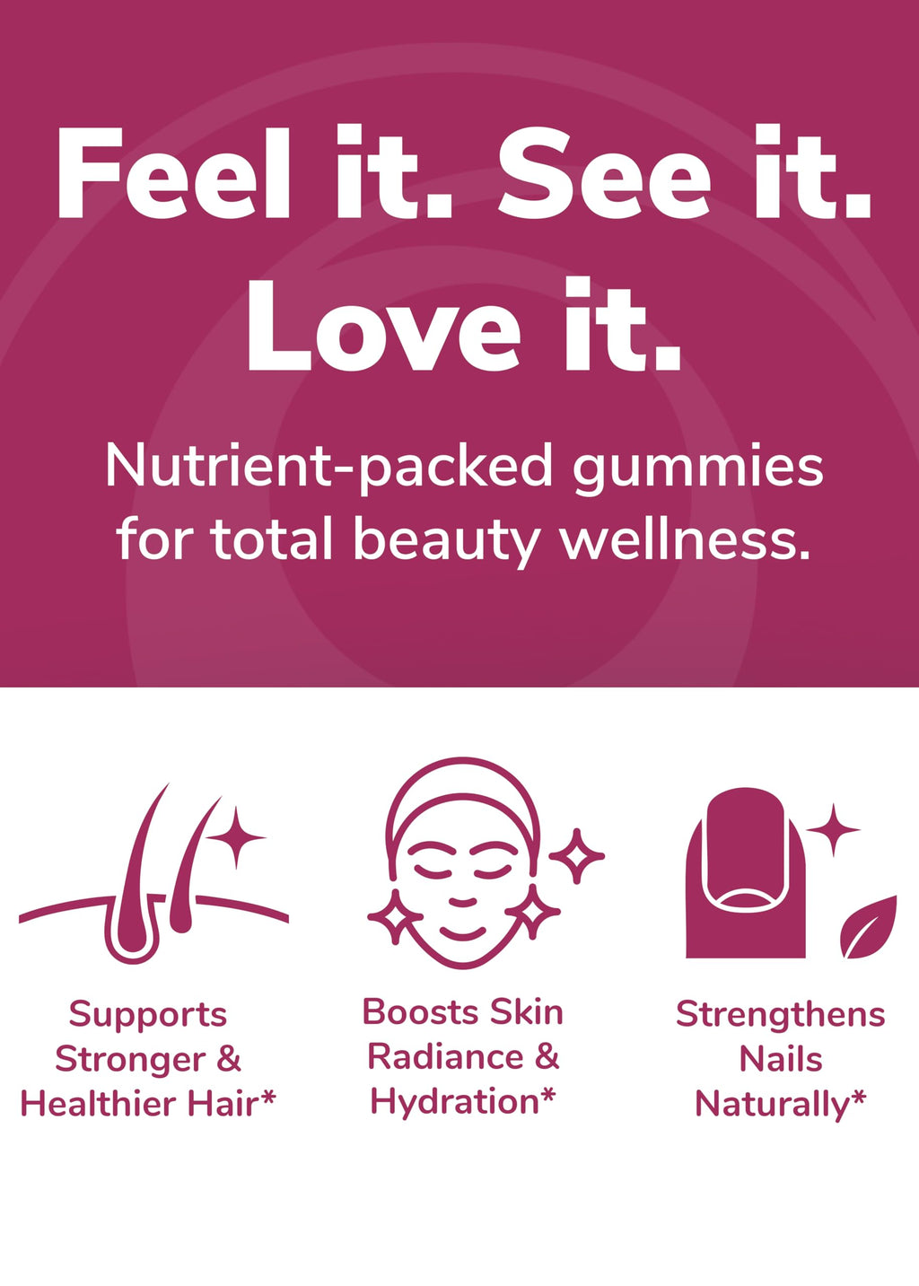Lunakai USA Made Hair Gummies – Biotin, Zinc & Horsetail | Hair Growth Vitamins 60ct