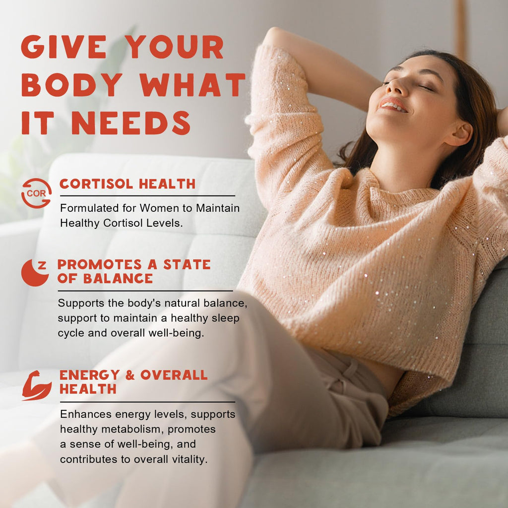 LUCNVEM Cortisol Supplement for Women – Cortisol Reducer & Detox (30 Day Vegan)