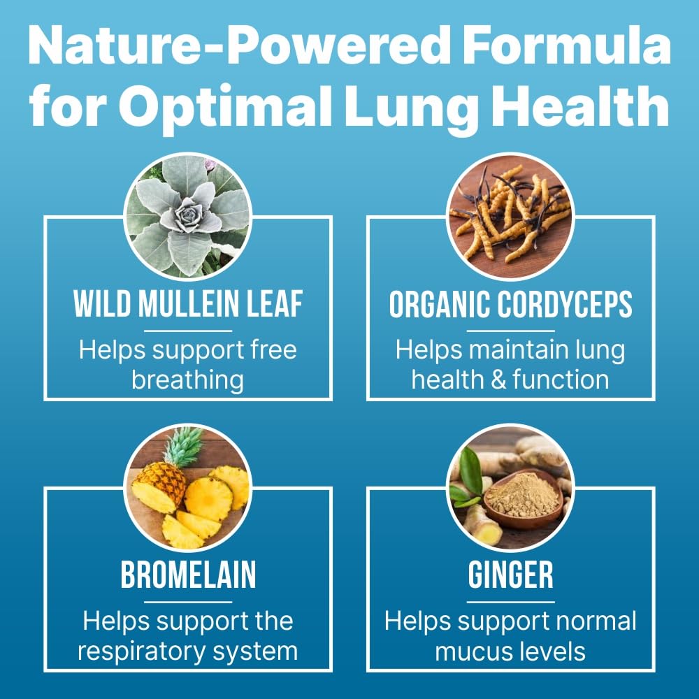Lung Clear Pro – Lung Support Drops with Wild Mullein Leaf Extract (2 Fl Oz)