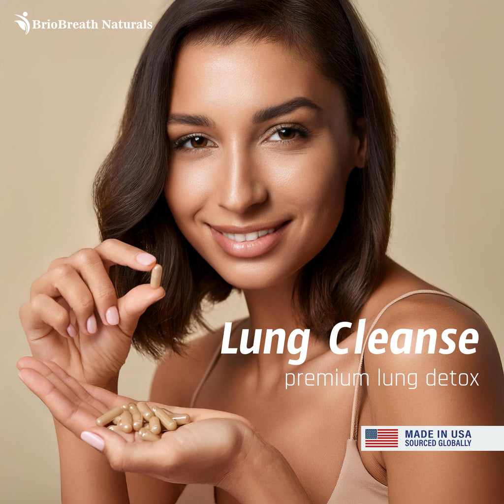 Lung Support Supplement - Natural Lung Cleanse & Detox - Made in USA - 60 Capsules | Vegan