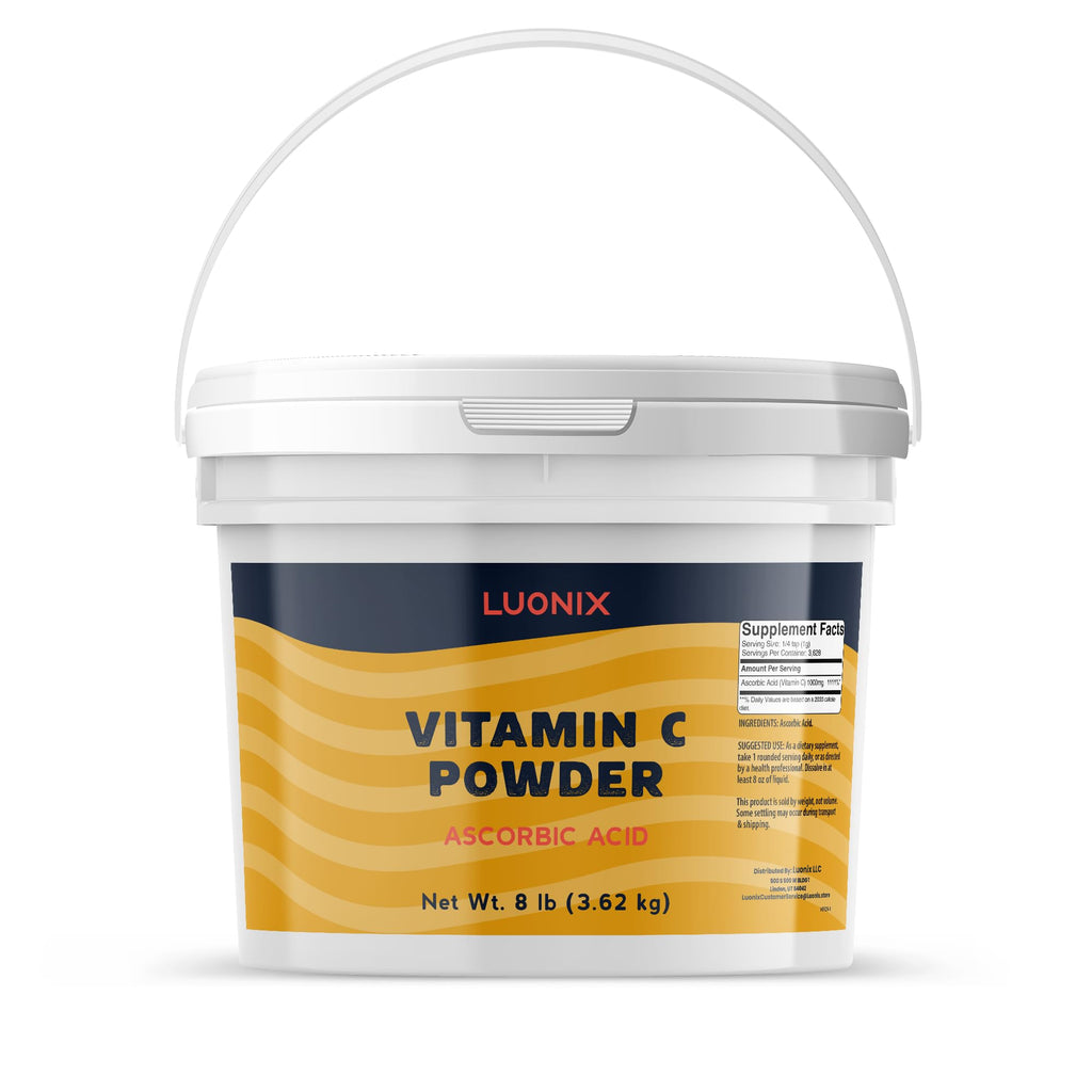 Luonix Vitamin C Powder – Ascorbic Acid, 1 Gallon Bucket for Supplements & DIY Skincare