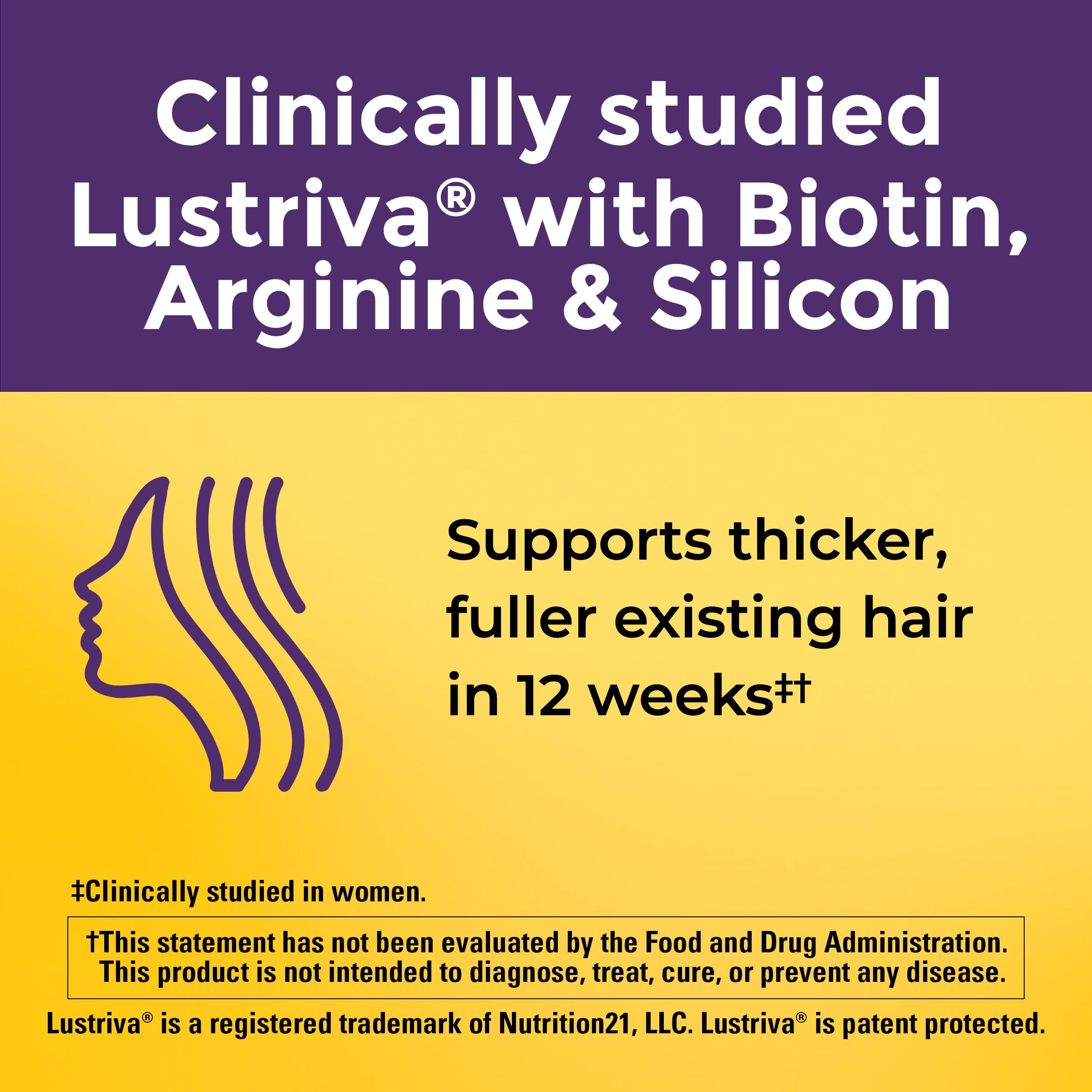 Nature Made Hair Growth Softgels with Lustriva – Biotin 10000mcg, A & C, 30 Softgels