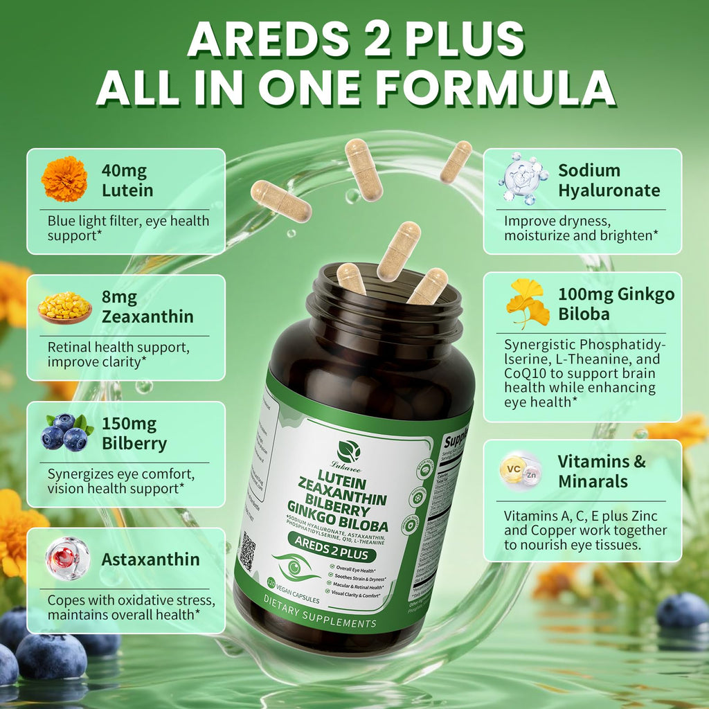 Lutein & Zeaxanthin Supplements - AREDS 2 Eye Vitamins | 120 Capsules