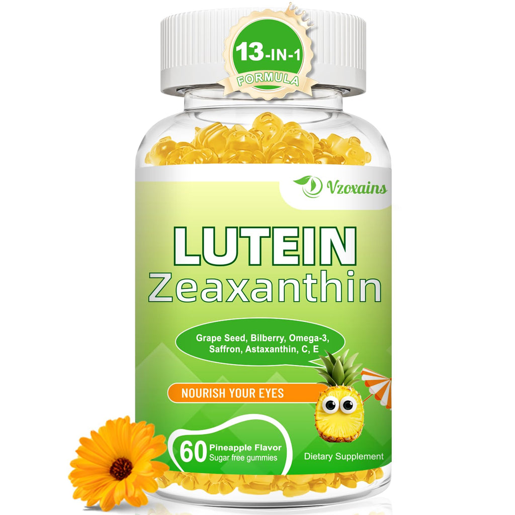 Lutein 20 mg with Zeaxanthin Gummies - Eye Health Vitamins 60 Count