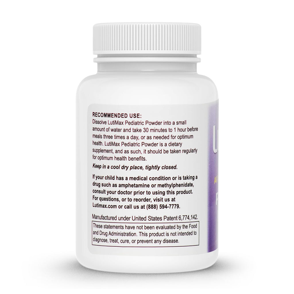 Lutimax Pediatric Powder – Luteolin & Rutin Brain Supplement for Kids | Memory, Focus, Immune & Muscle Support | 200 Servings