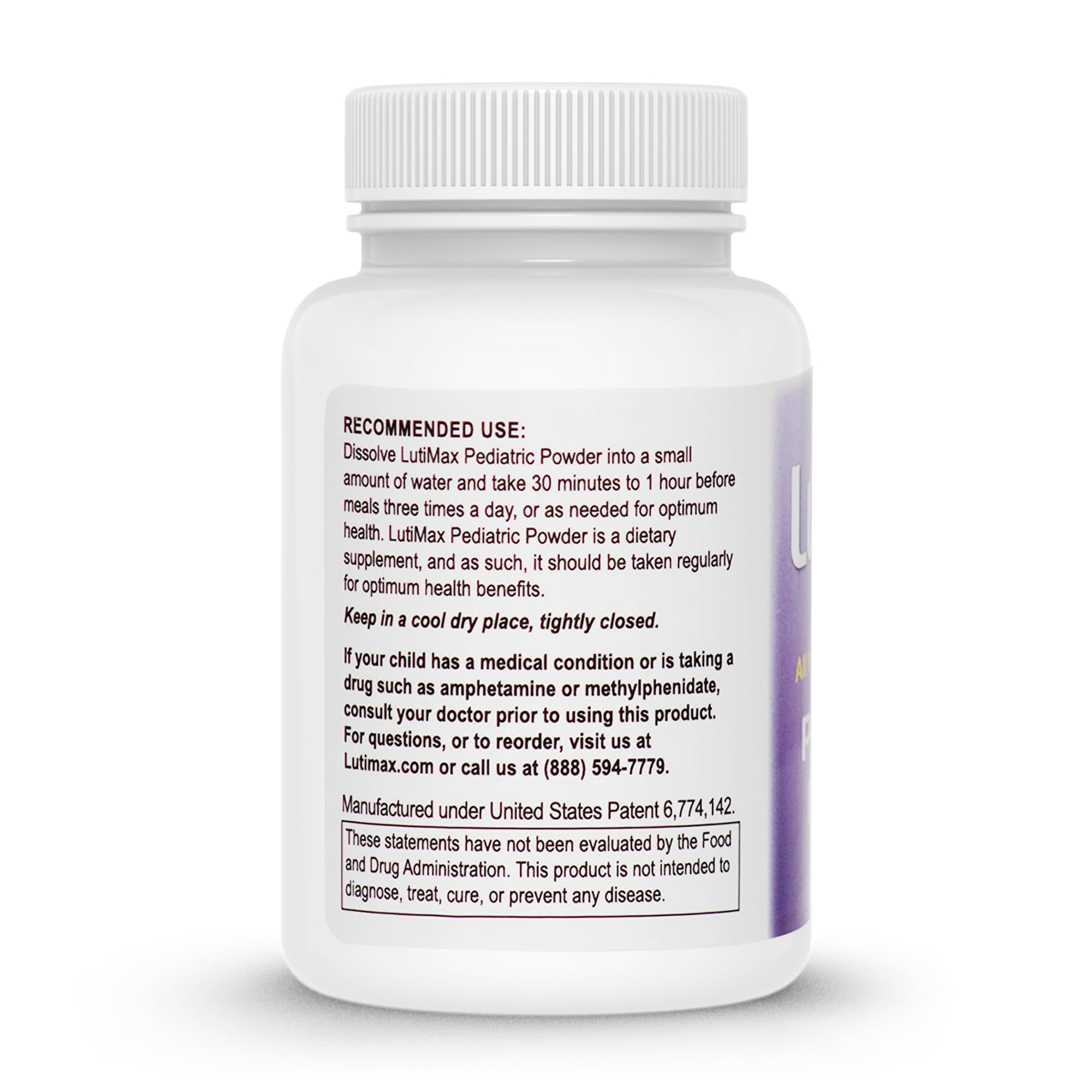 Lutimax Pediatric Powder – Luteolin & Rutin Brain Supplement for Kids | Memory, Focus, Immune & Muscle Support | 200 Servings