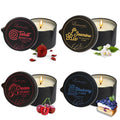 LUXMASA All Natural Scented Massage Candle Set – 4x2.35oz (9.4oz) Tahiti, Jasmine, Cream Cherry, Blueberry Cake