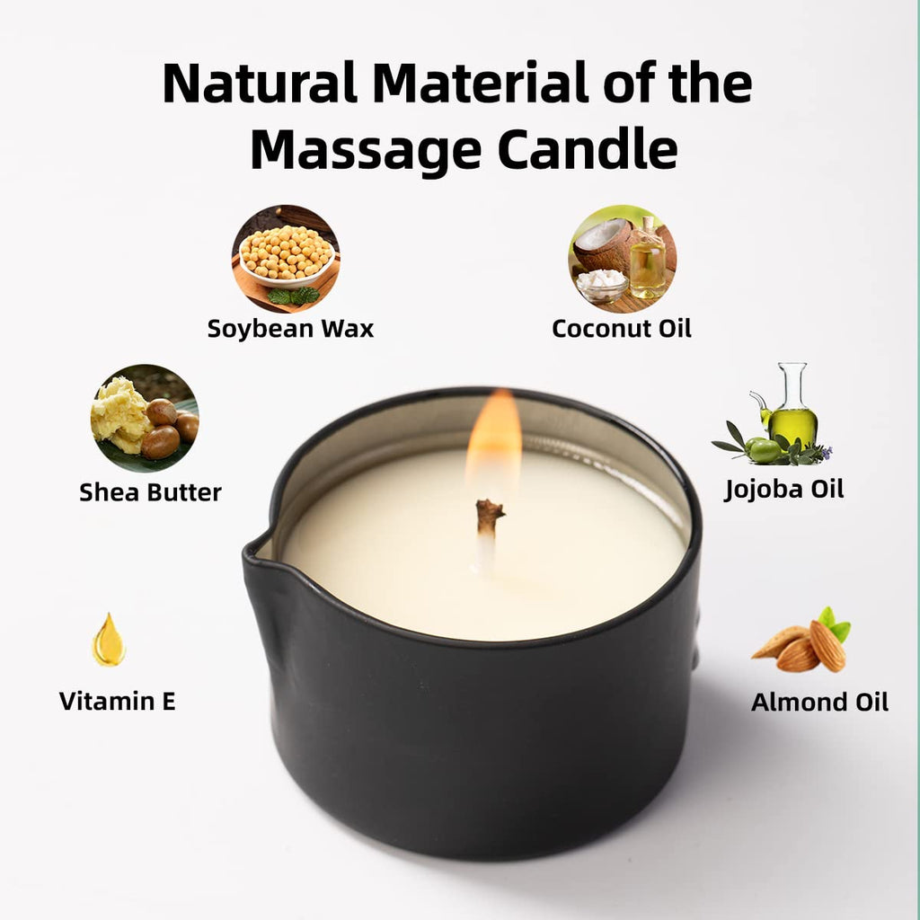 LUXMASA Vegan Massage Candle | Home Spa Scented Soybean Wax Oil for Skin Moisturizing | Foot Treatment