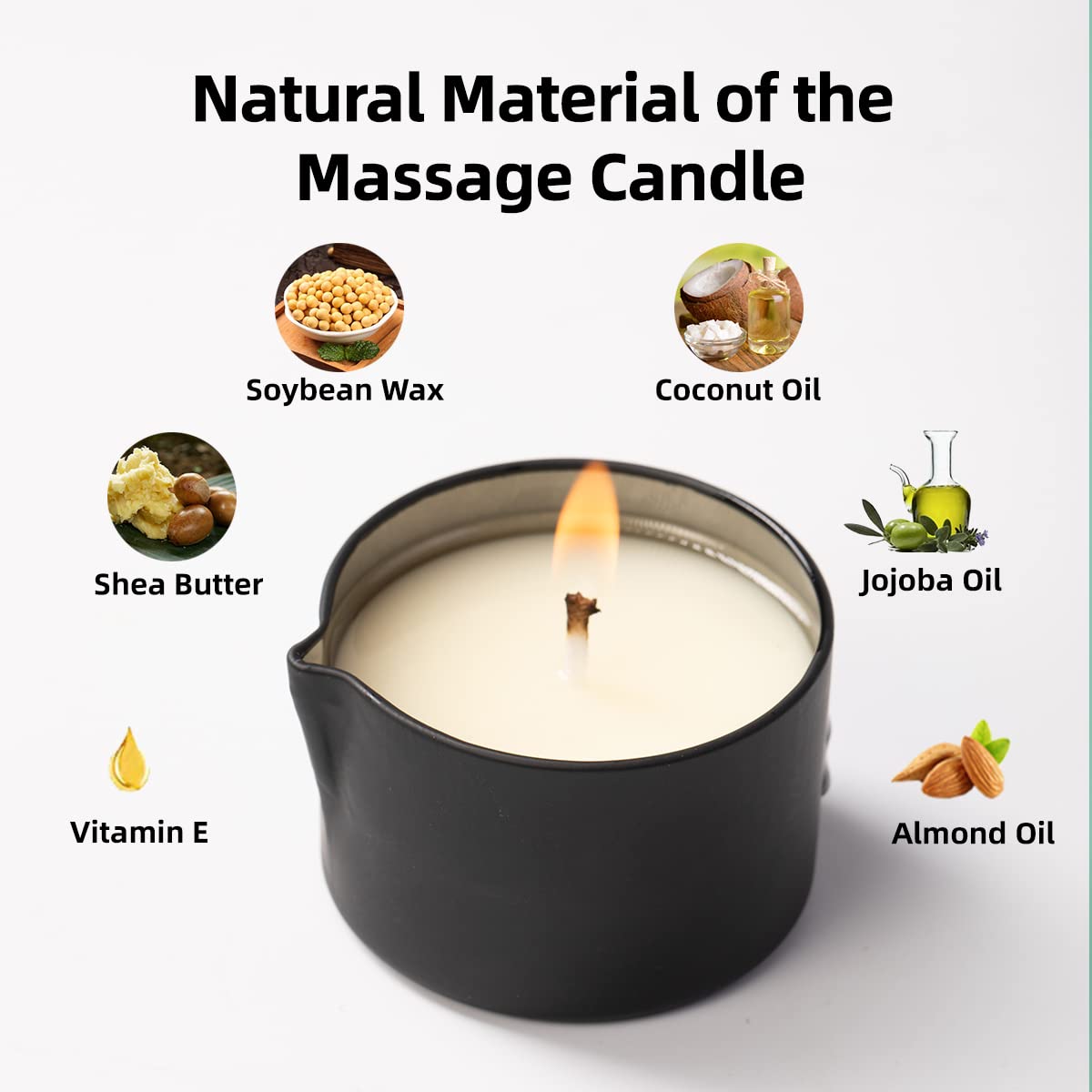 LUXMASA Vegan Massage Candle | Home Spa Scented Soybean Wax Oil for Skin Moisturizing | Foot Treatment