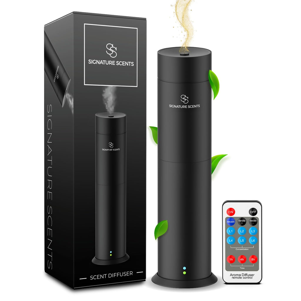 Luxury Waterless Essential Oil Diffuser with Bluetooth App Control (1000 sq ft) – Black