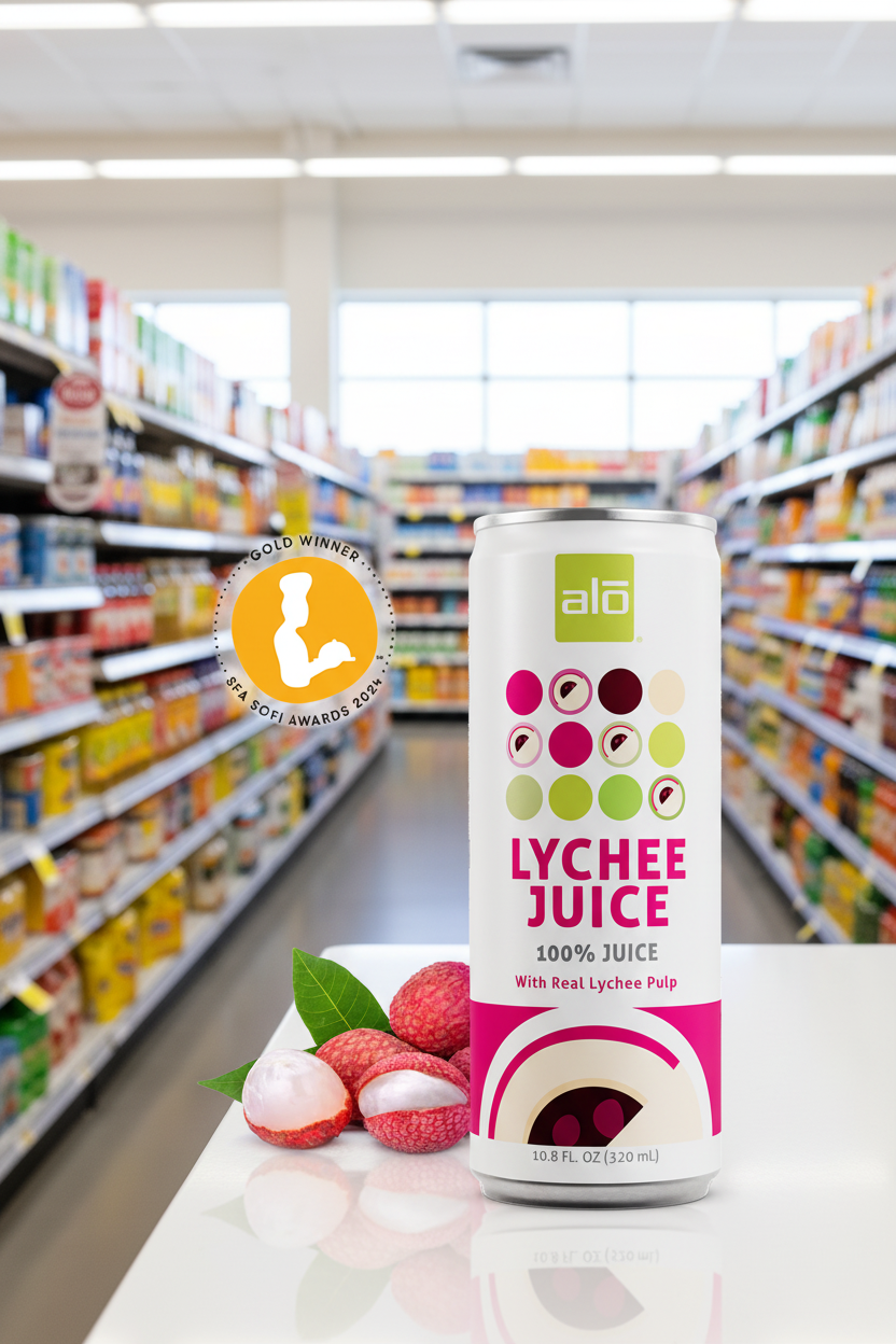 12 x ALO Lychee Juice with Pulp - 320ml
