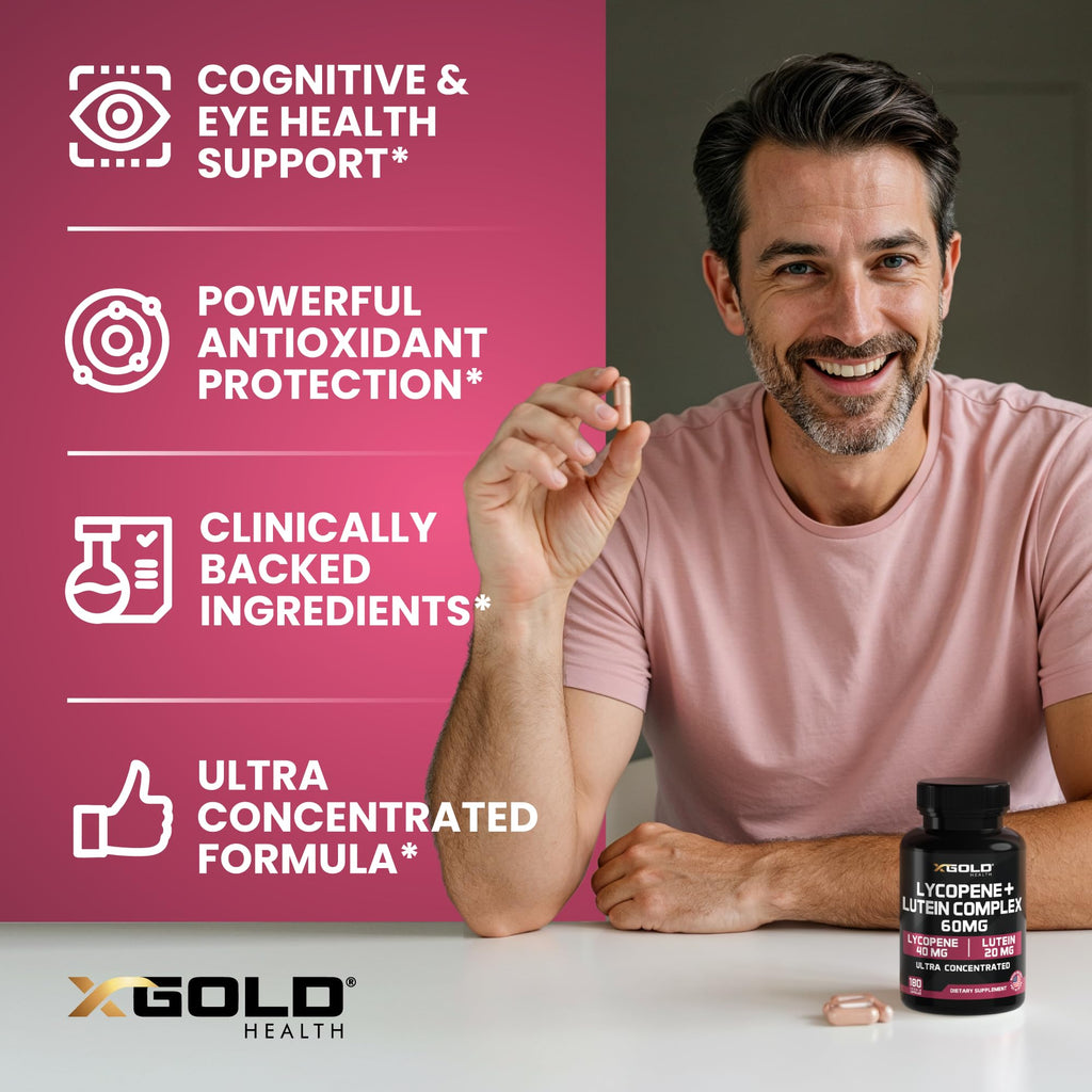 Lycopene + Lutein 60mg for Eye Health | Vision Support | Made in USA