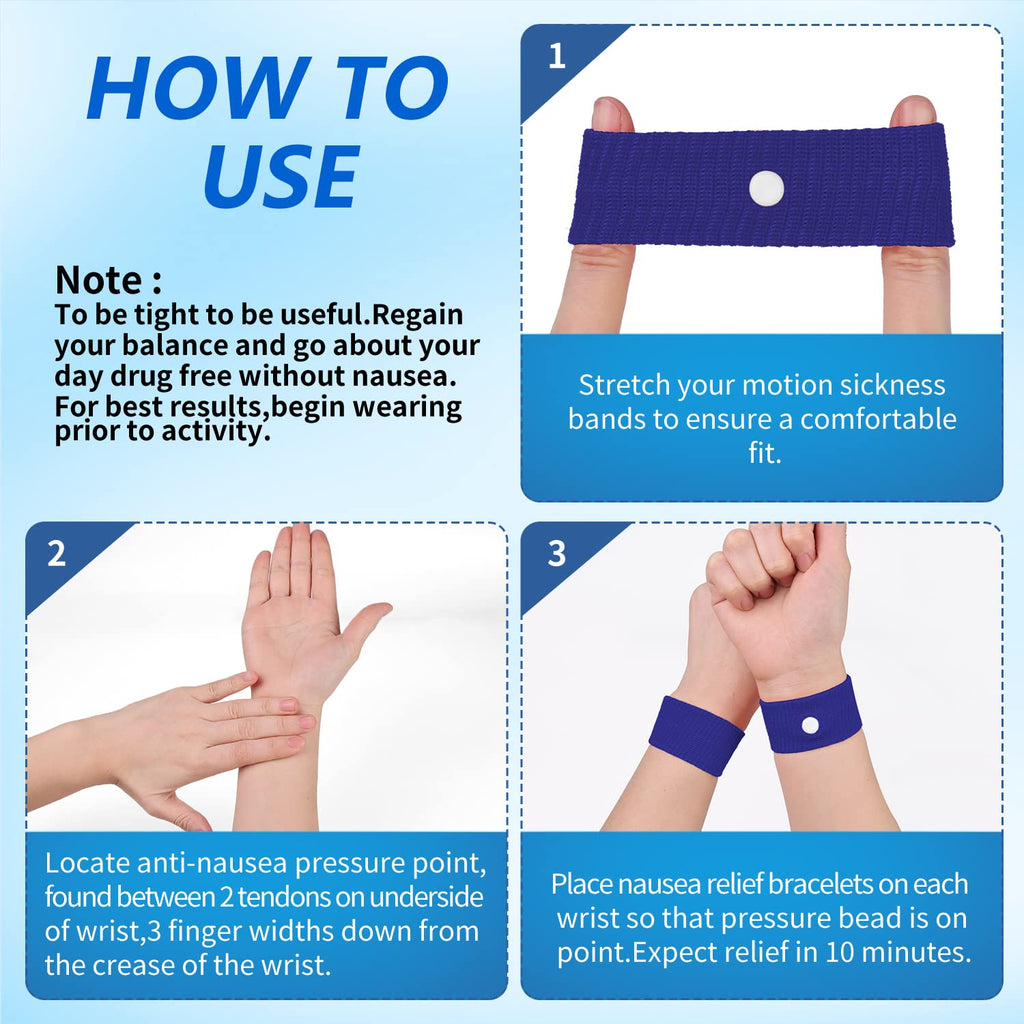 LYJEE Motion Sickness Bands – Drug-Free Nausea Relief for Travel (Adults & Kids)