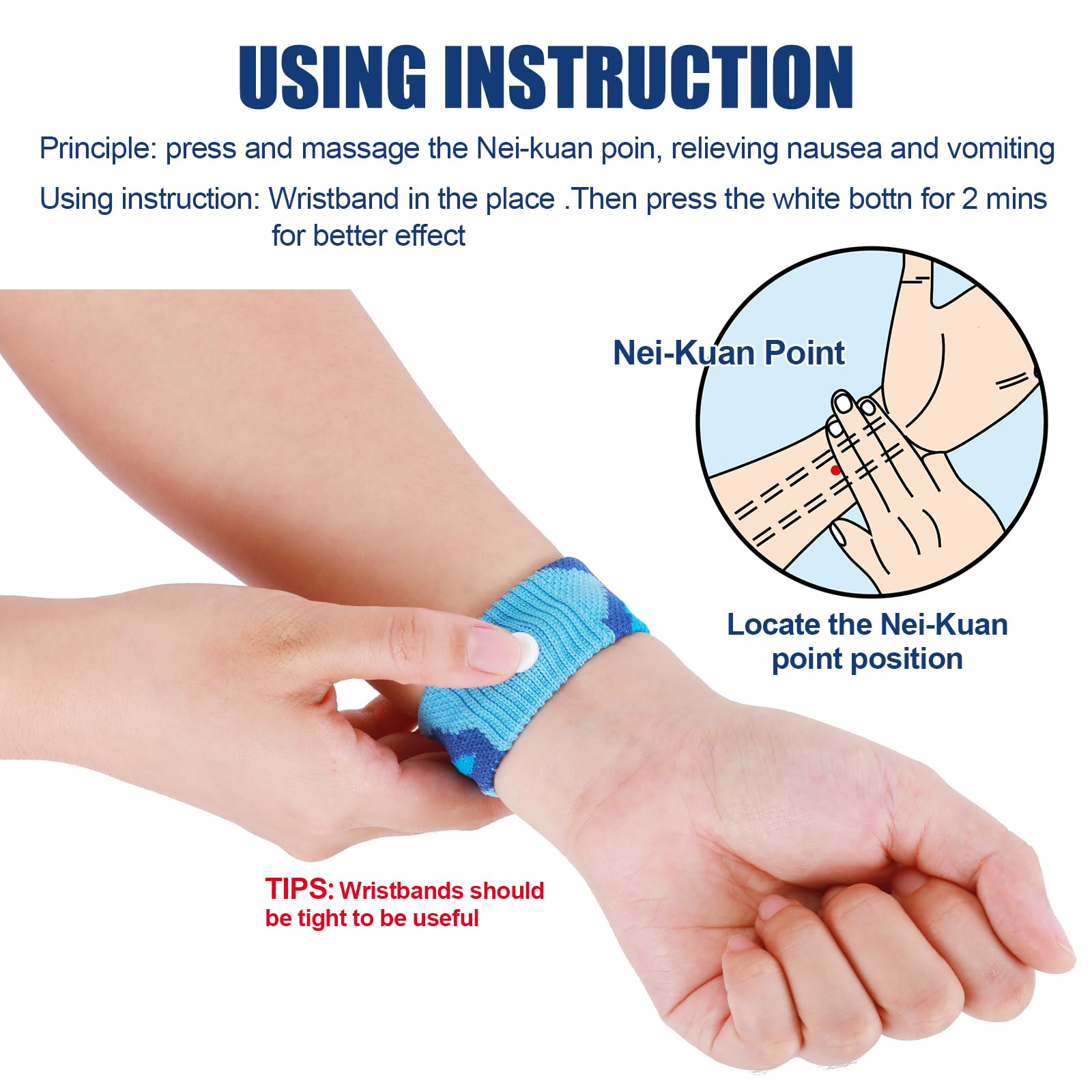 LYJEE Motion Sickness Bands for Kids — Travel Nausea Relief Wristbands for Car, Sea, and Flight