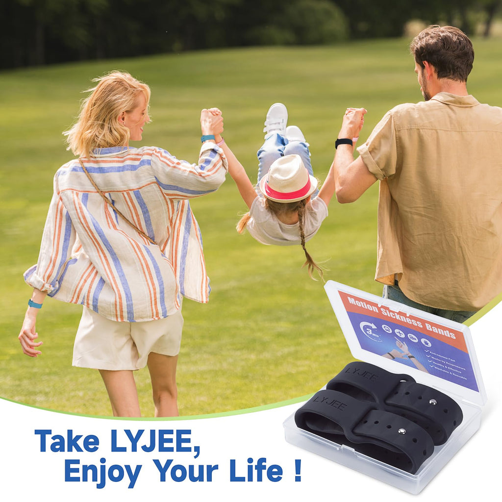 LYJEE Motion Sickness Bands – Acupressure Nausea Relief for Travel, Pregnancy & Motion Sickness