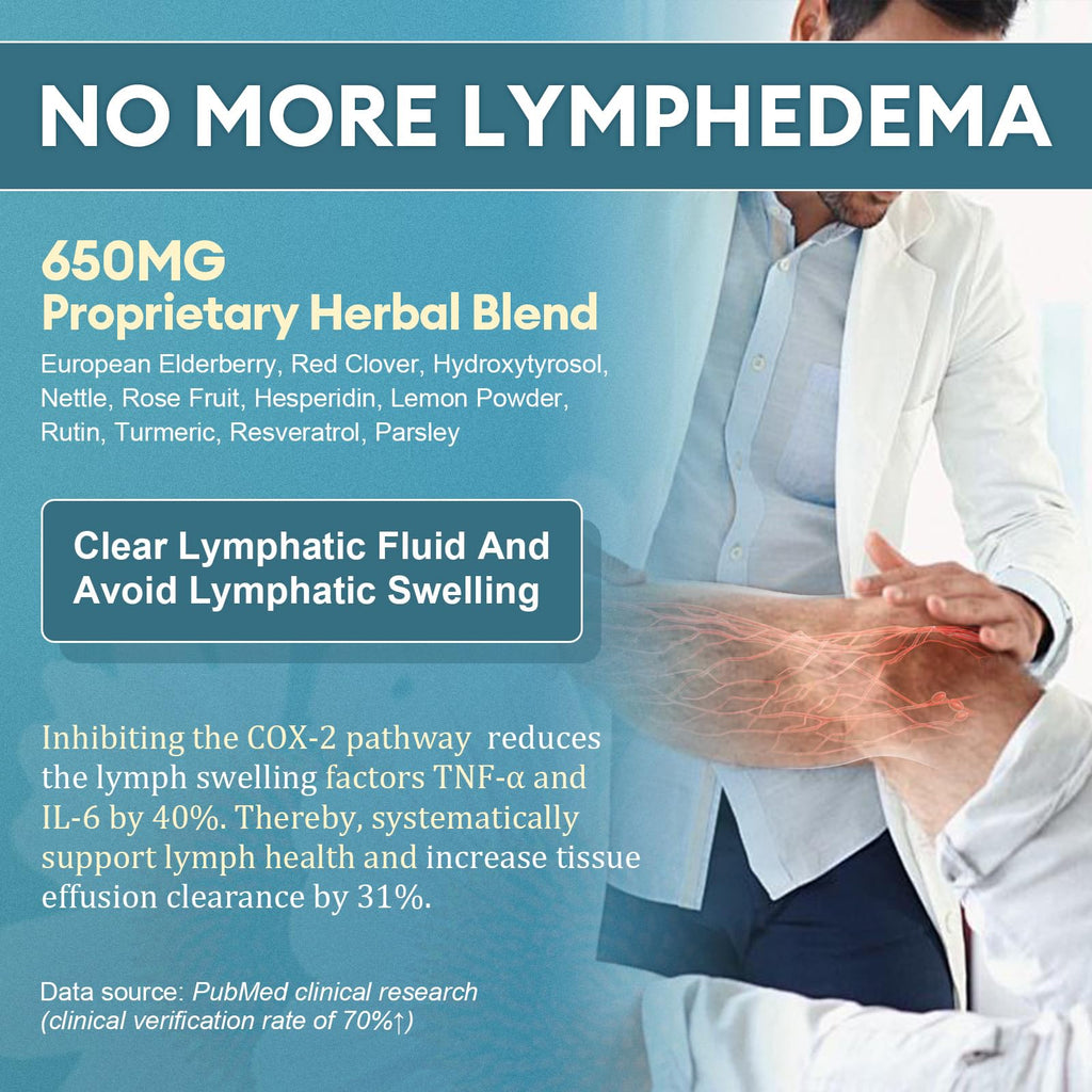 Lymphatic Drainage Supplements - Reduce Lymph Swelling with Echinacea, Dandelion, Burdock, Bromelain, Vitamin C, Zinc, Selenium, Proprietary Herbal Blend, Lymph MD System Support, 180 Counts