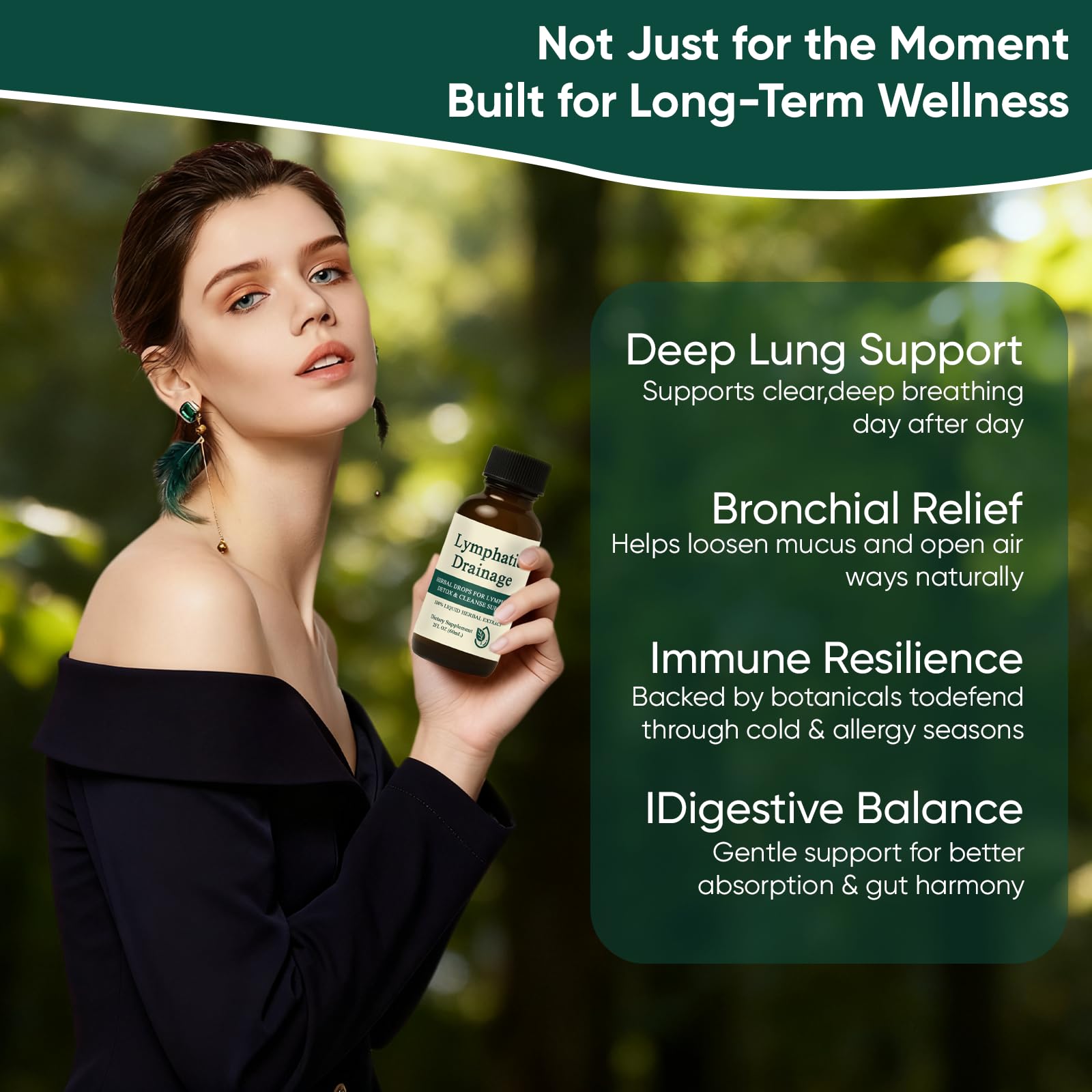 Lymphatic Drainage Drops – Immune Support, Fast-Absorbing, Vegan & Non-GMO | 2 Fl Oz