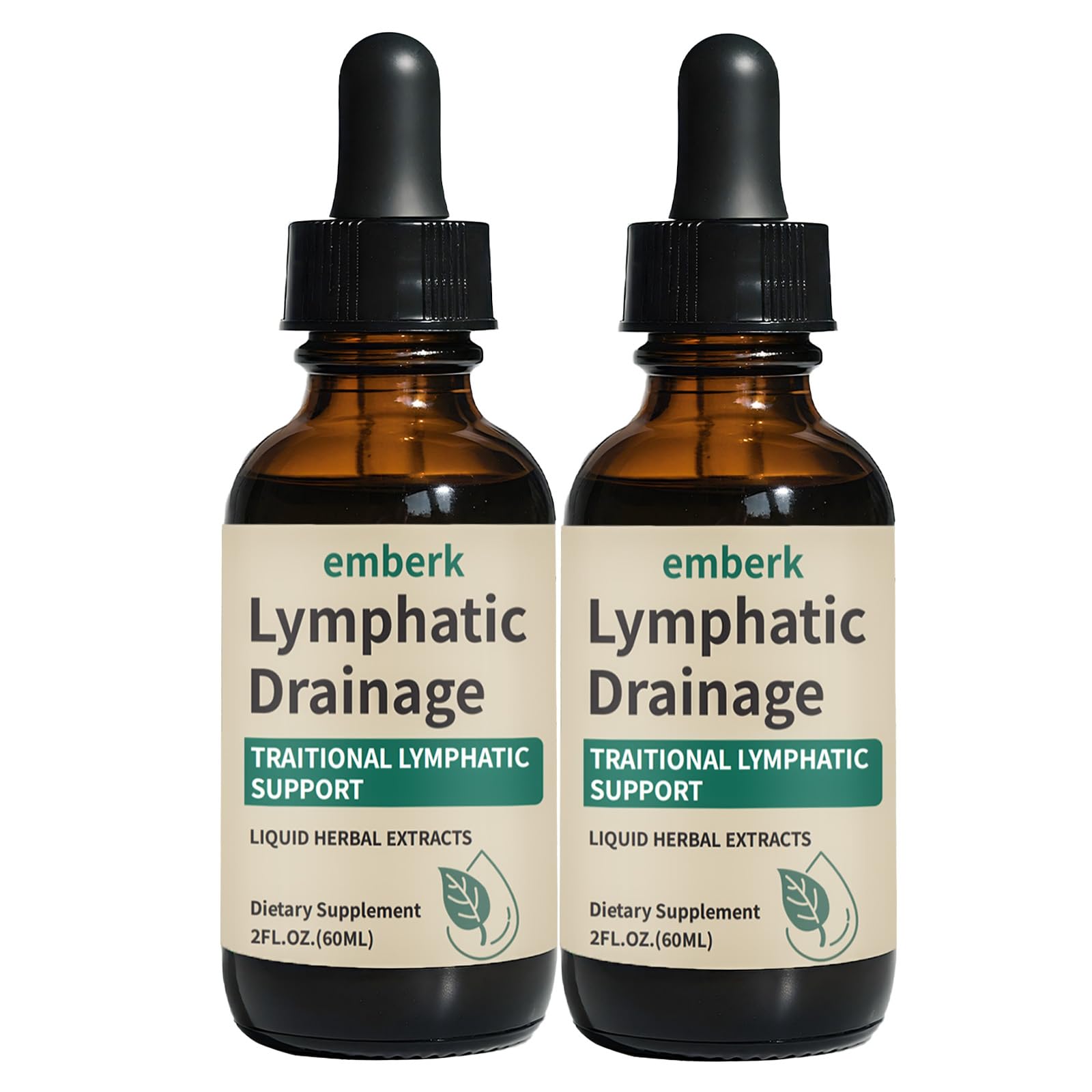 Lymphatic Drainage Drops – 2000mg Herbal Blend with Elderberry & Echinacea | Immune Support & Detox (2 fl oz, 2 pcs)