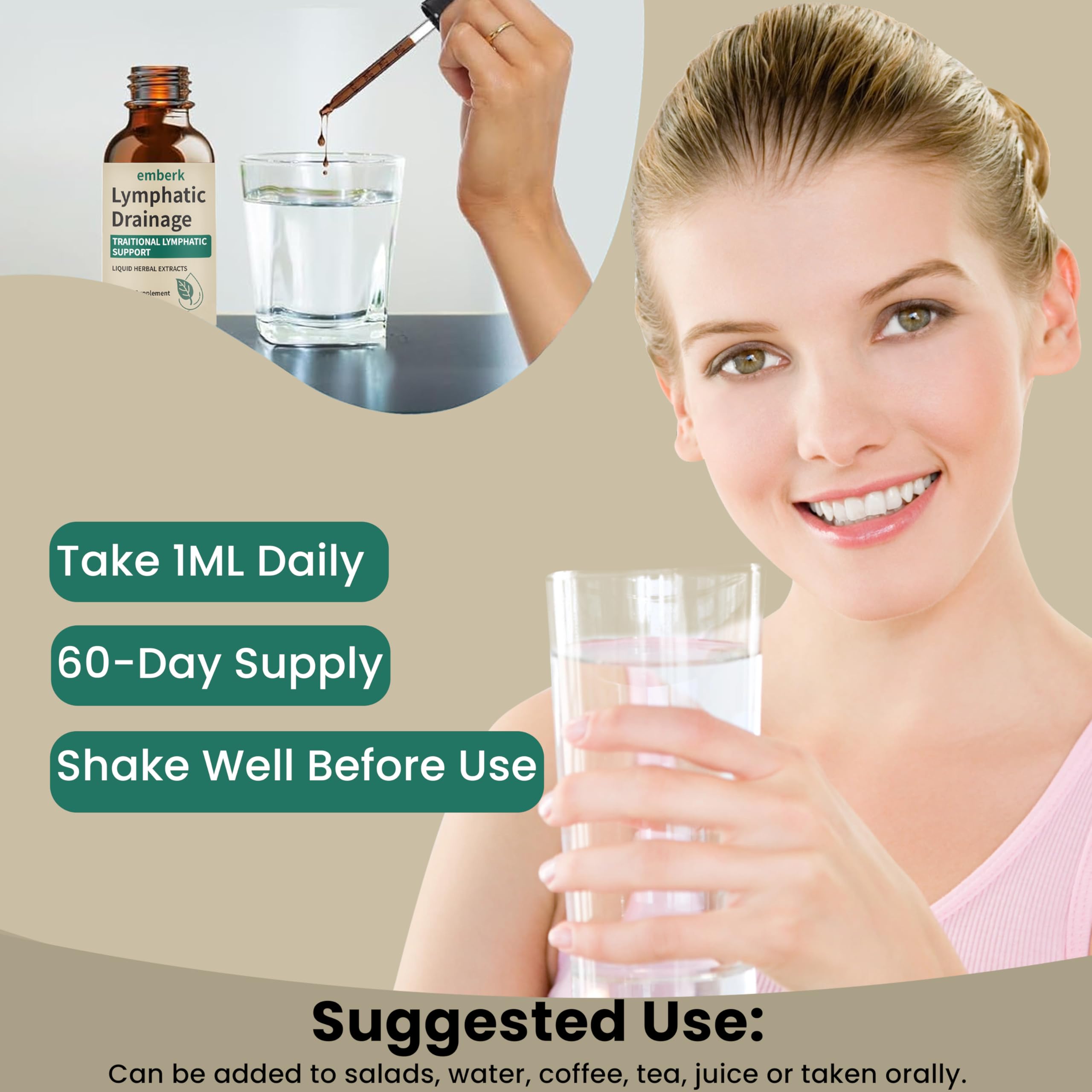 Lymphatic Drainage Drops – 2000mg Herbal Blend with Elderberry & Echinacea | Immune Support & Detox (2 fl oz, 2 pcs)