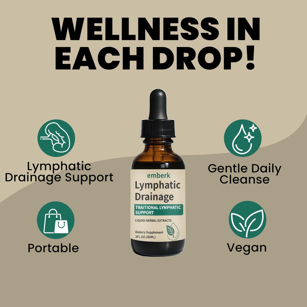 Lymphatic Drainage Drops – 2000mg Herbal Blend with Elderberry & Echinacea | Immune Support & Detox (2 fl oz, 2 pcs)