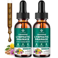 Lymphatic Drainage Drops - 11 in 1 Lymphatic Supplement for Immune, Lymph System & Liver Detox - with Echinacea, Horse Chestnut, Dandelion, Elderberry & Burdock - Raspberry Flavor, Vegan, 2 Fl Oz