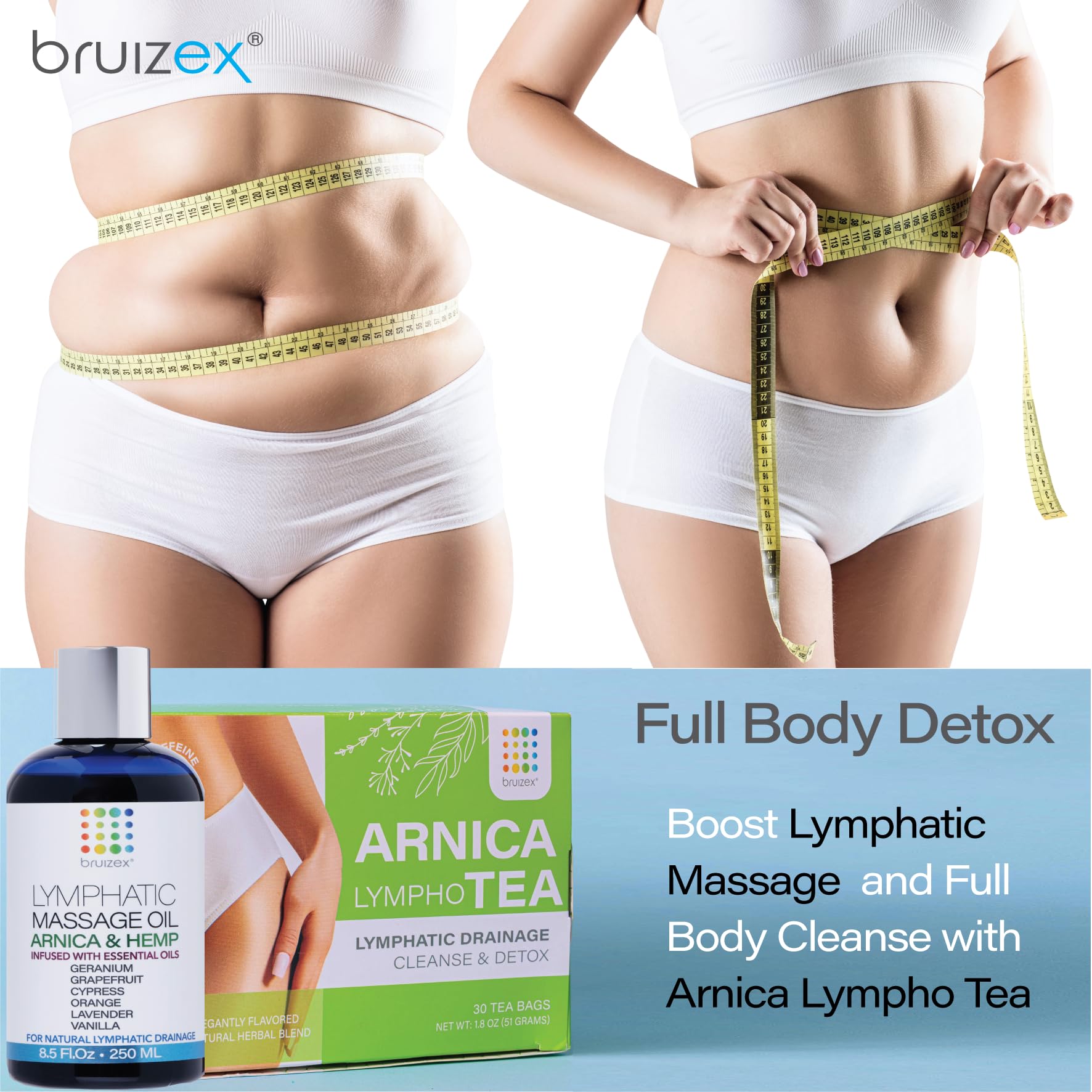 Arnica & Hemp Lymphatic Massage Oil – 8.5 oz for Post-Surgery Recovery & Detox