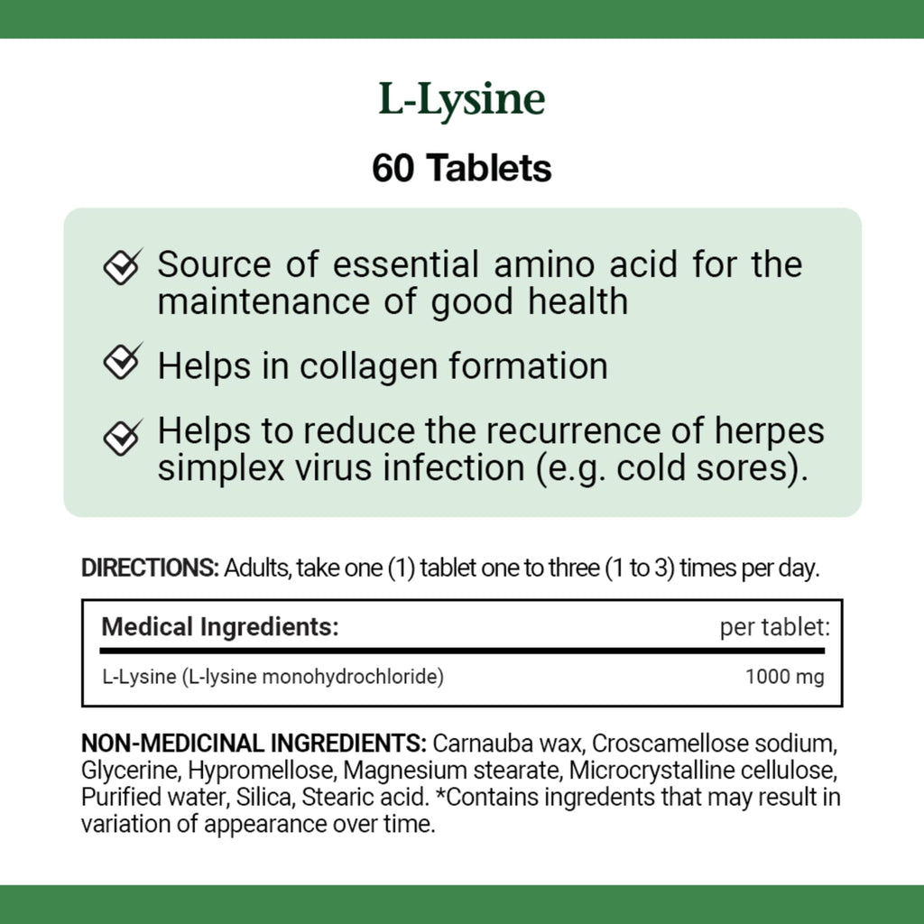 Nature's Bounty L-Lysine 1000 mg - 60 Tablets