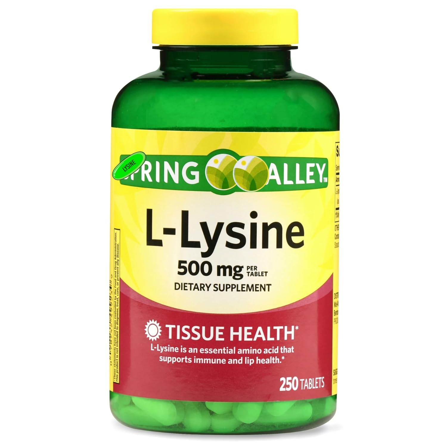 L Lysine 500mg Tablets – Immune Support & Healthy Skin, 250 Count