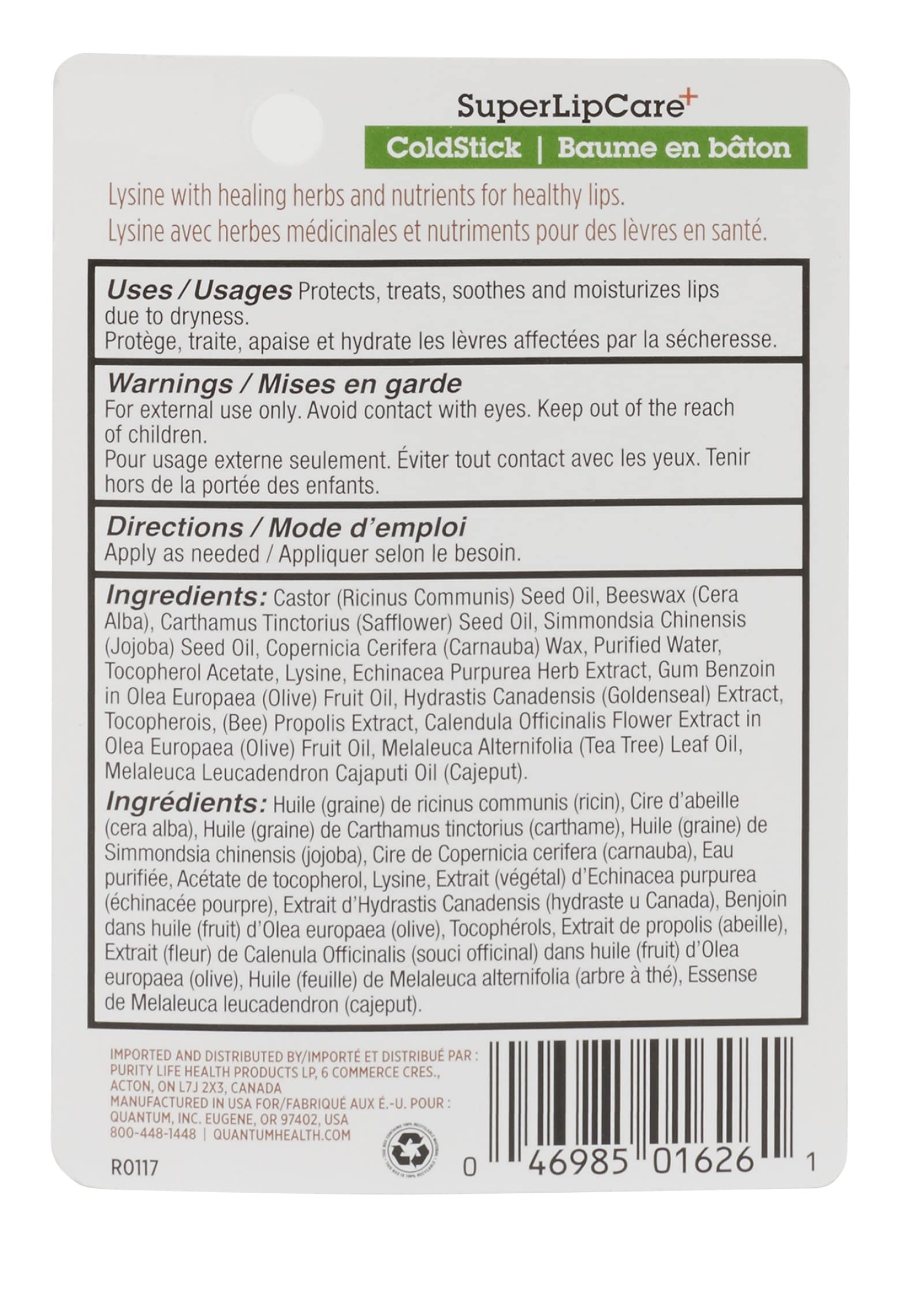 Super Lysine Plus Coldstick SPF21 Quantum 1 Stick - Natural Cold Sore Relief