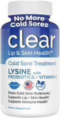 Clear Probiotics Lysine Capsules with Prebiotics & Vitamin C | 1 Month Supply