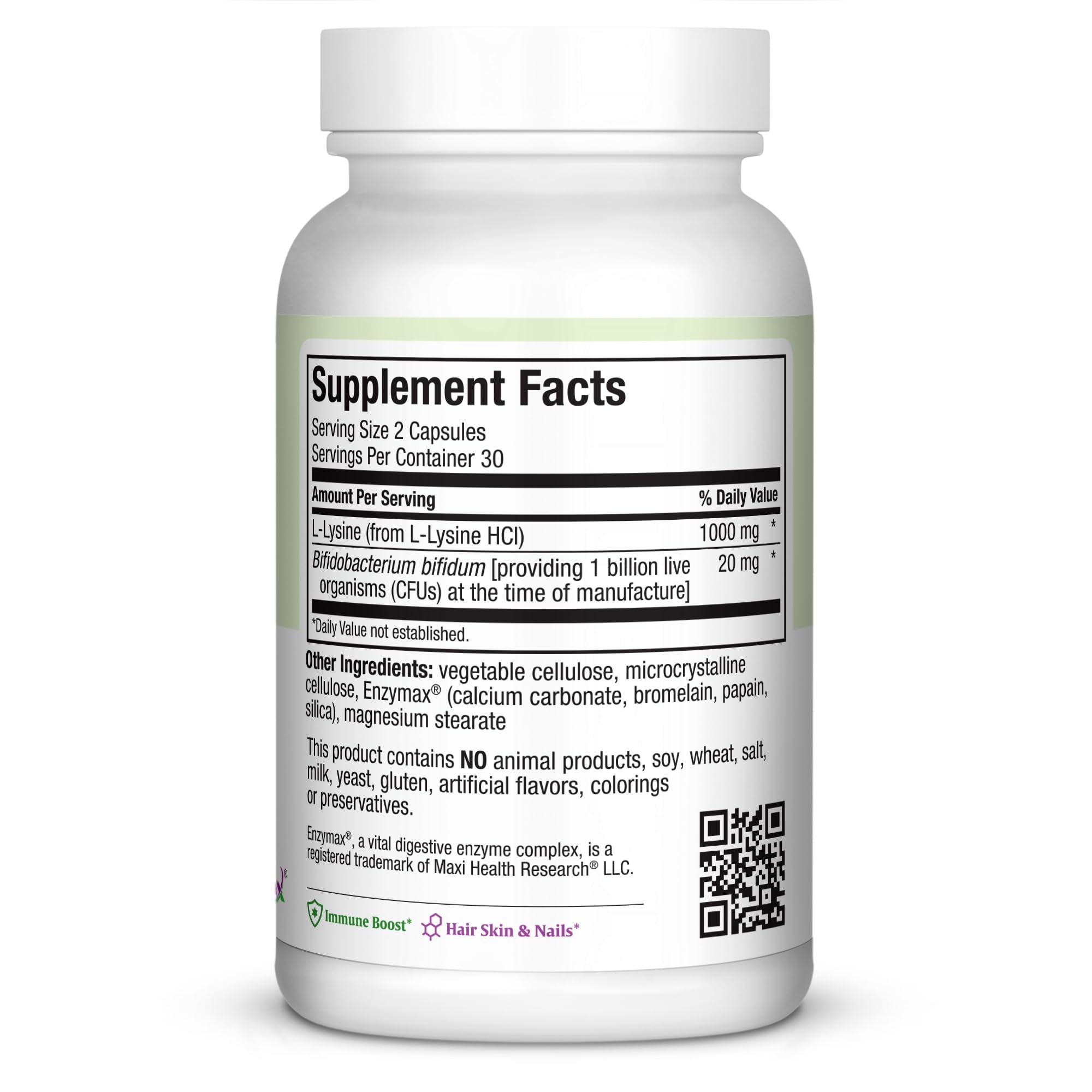 Lysine Complex with Probiotics – 1000 mg L-Lysine Capsules (60 Count)