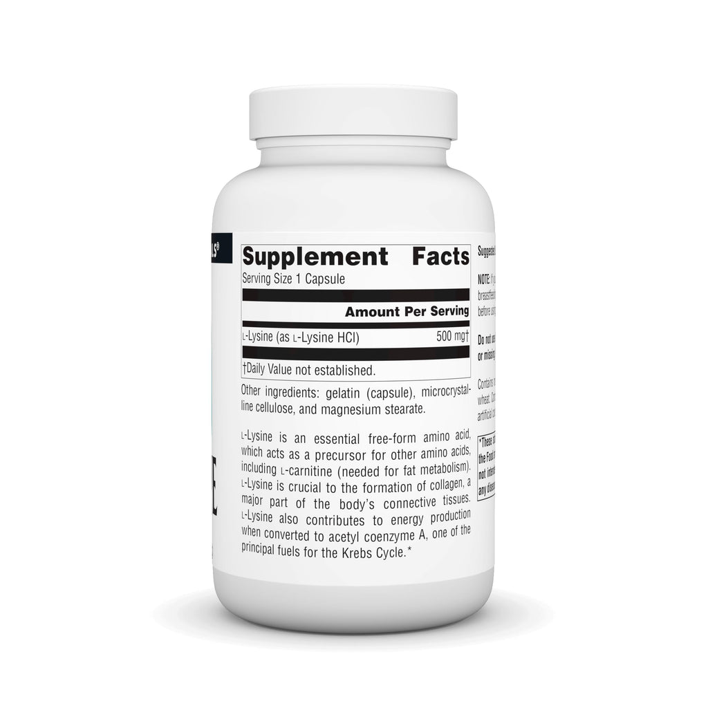 Source Naturals L-Lysine Free Form - Amino Acid Supplement for Collagen & Energy (100 Capsules)
