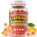 L-Lysine Gummies 500/1000mg with Algae Omega-3, B2, D3, K2, C – Sugar Free for Kids 9+, Teens & Adults