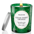 M&SENSE Cedarwood Orange Christmas Candle | 18oz Soy Wax, 100-Hour Burn