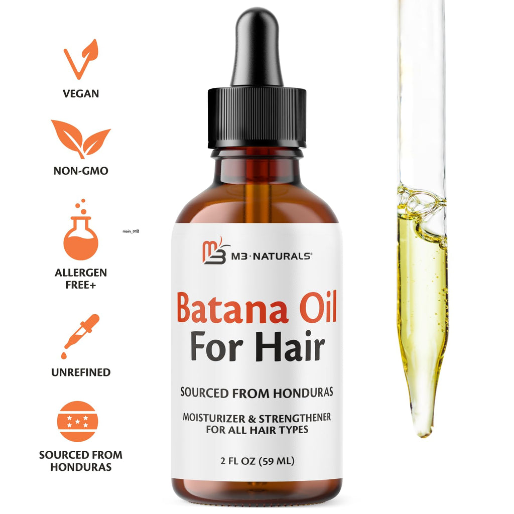 M3 Naturals Vegan Batana Oil – Unrefined, 100% Pure, 2 FL OZ