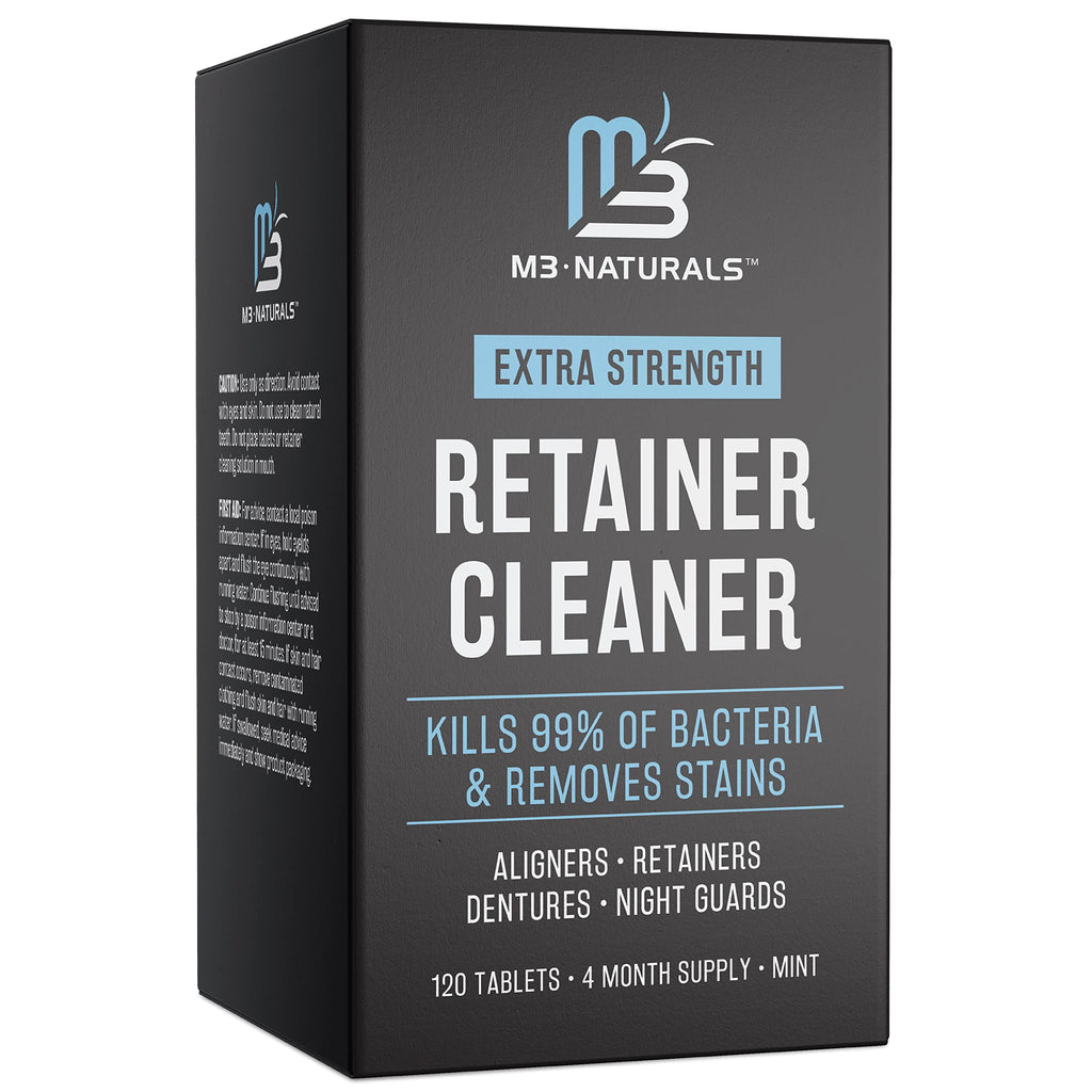 M3 Naturals Retainer Cleanser Tablets – Invisalign Cleaner, Odor & Stain Removal, 120 Tablets