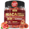 Maca Root Filled Gummies 2000mg for Women & Men – Sugar Free, Ashwagandha & Zinc | Grapefruit Flavor (60 Count)