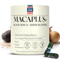 MACAPLUS+ Black Maca Root + Ashwagandha + Fenugreek - #1 Highest Potency Black Maca Root 40,000mg 40x Strength Organic Capsules for Men and Women Supplement 100% Pure Maca Peruana 40:1 Powder Pills