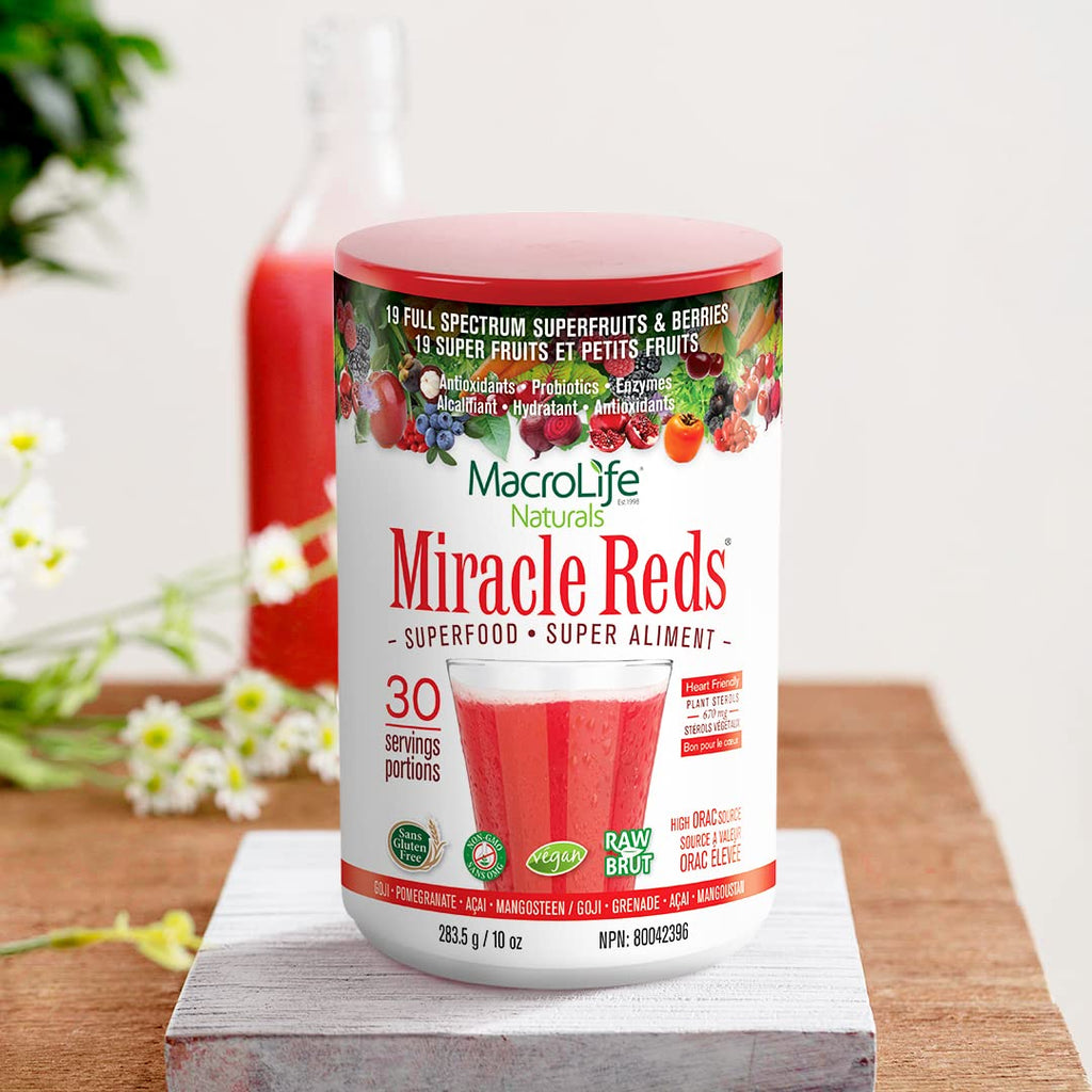 MacroLife Naturals Miracle Reds – 19-Superfruit Powder with Probiotics & Enzymes