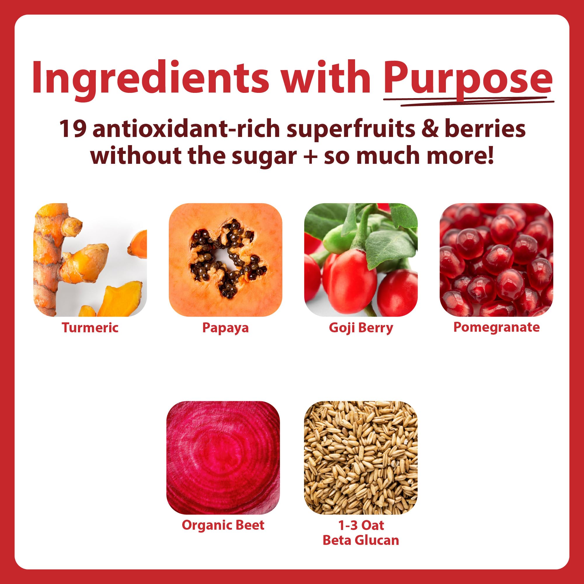 MacroLife Naturals Miracle Reds Superfood Powder – 19 Fruits, Probiotics & Antioxidants (30 oz)