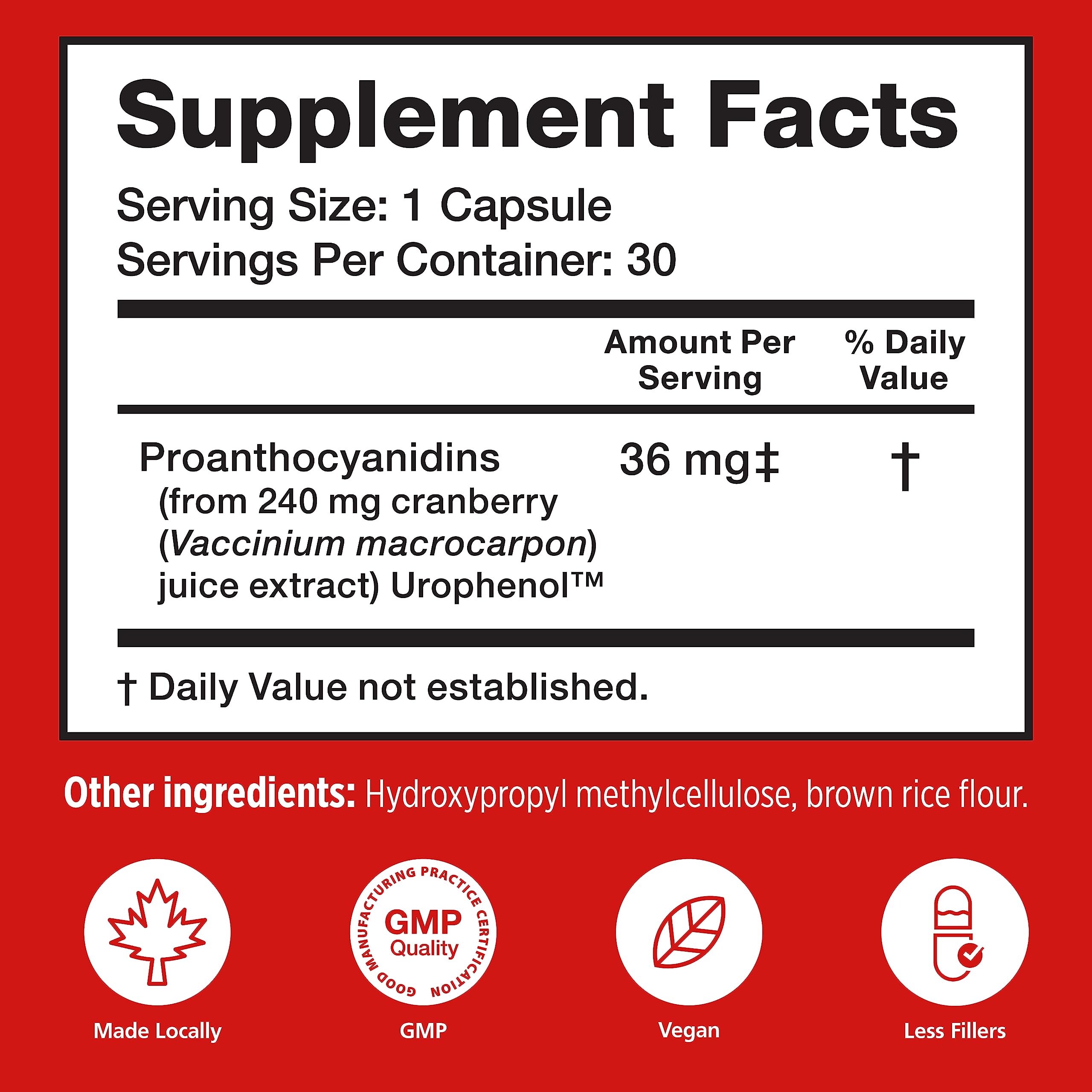 Szio+ Utiva Cranberry PACs – 36 mg PACs Clinically Studied UTI Prevention for Women | 30 Veggie Capsules