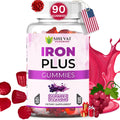 Made in USA 90 Iron Gummies for Women – Vegan, Gluten Free & Immune Support (Grape)