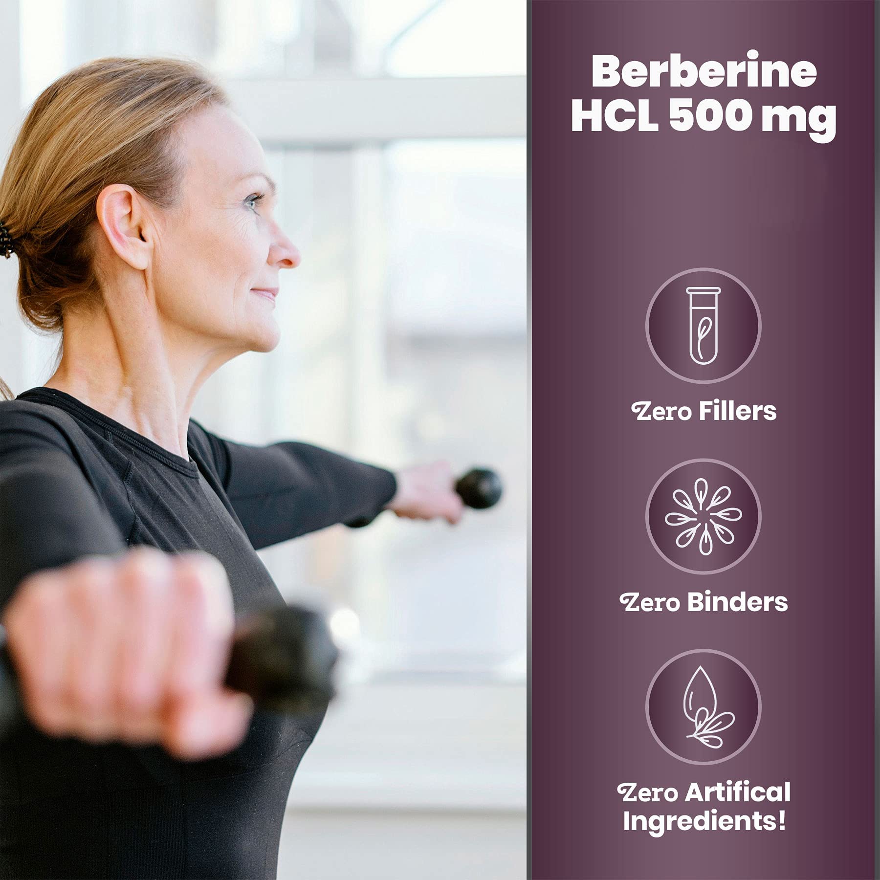 Simply Nature’s Pure Berberine HCl 500mg - 120 Capsules | Heart & GI Support