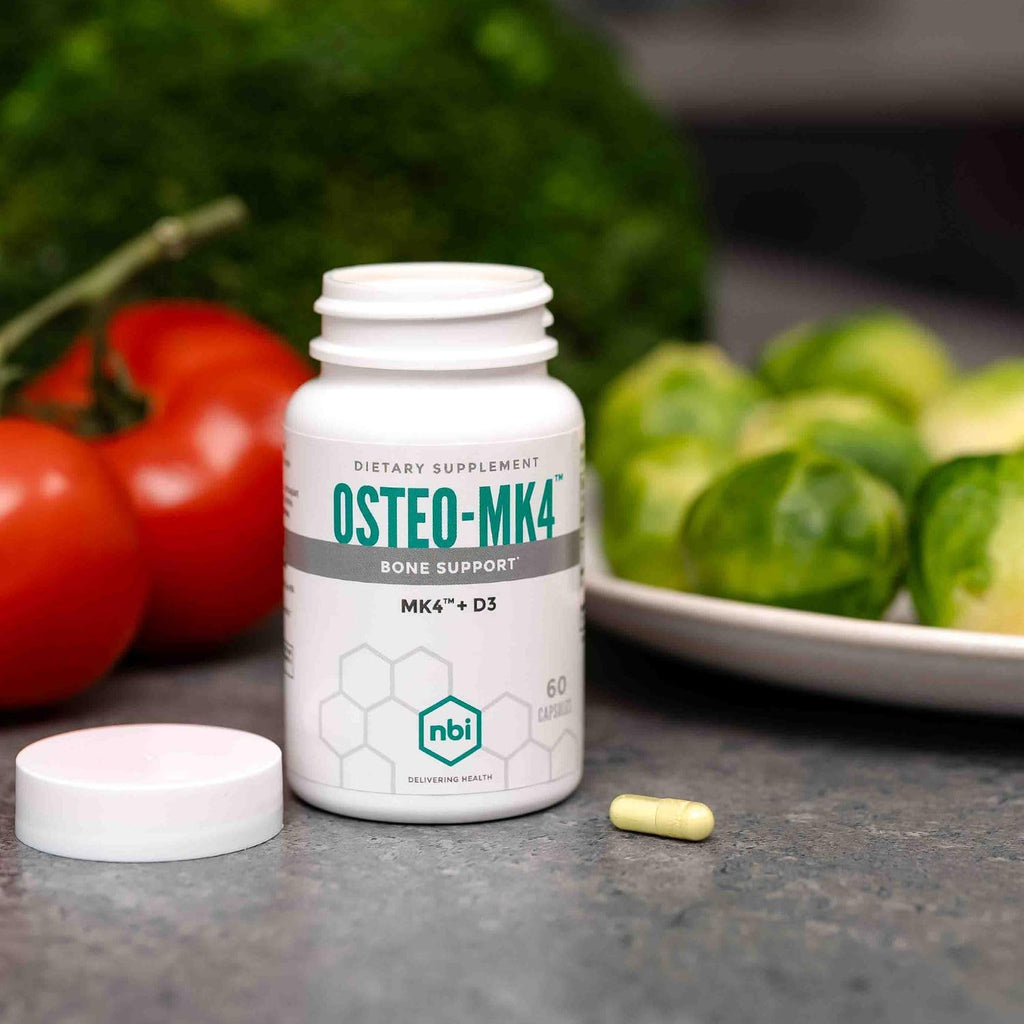 Osteo-MK4 Bone Support - Vitamin D & K Complex, 60 Veggie Capsules | NBI