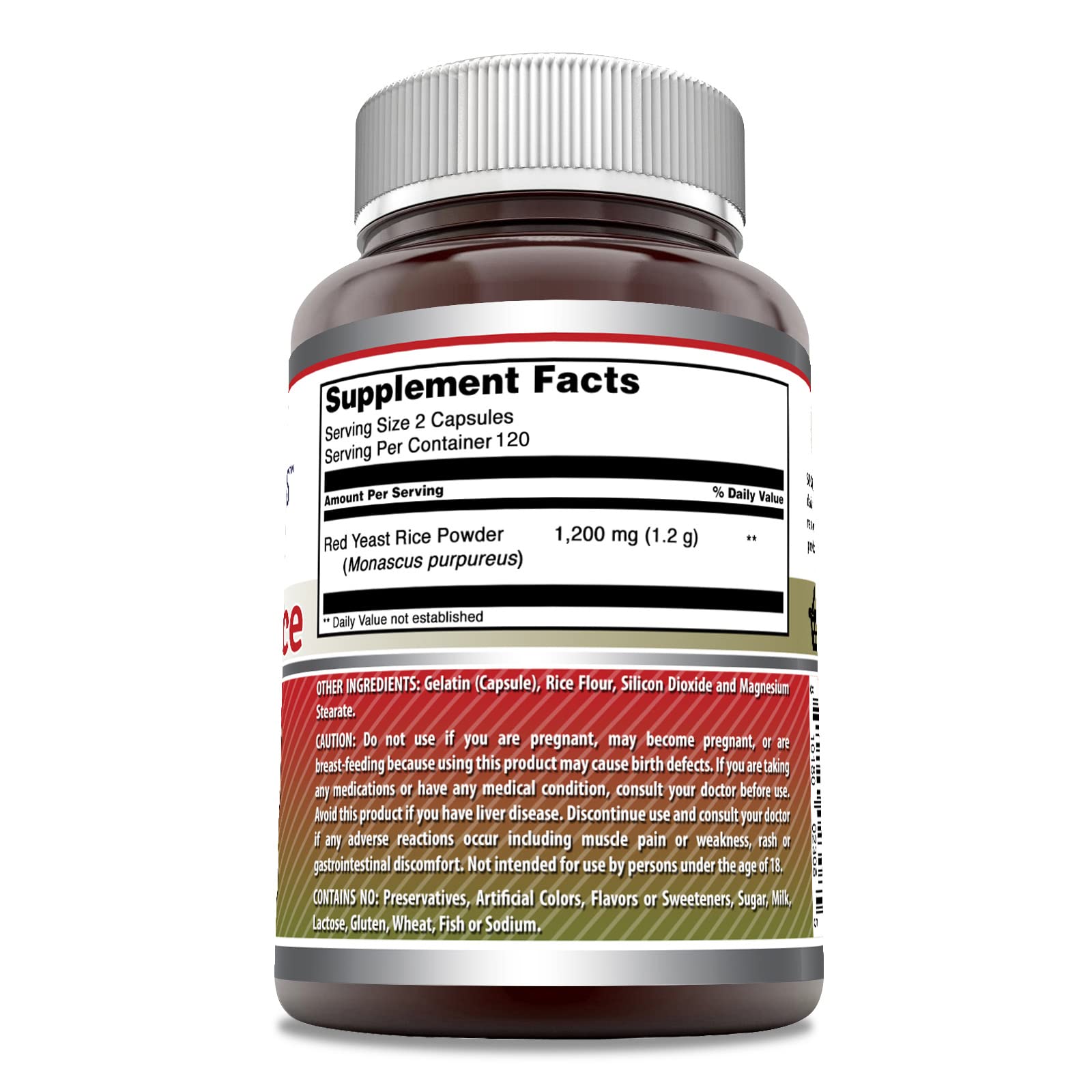 Red Yeast Rice 1200mg – 240 Capsules | Made in USA, Non-GMO