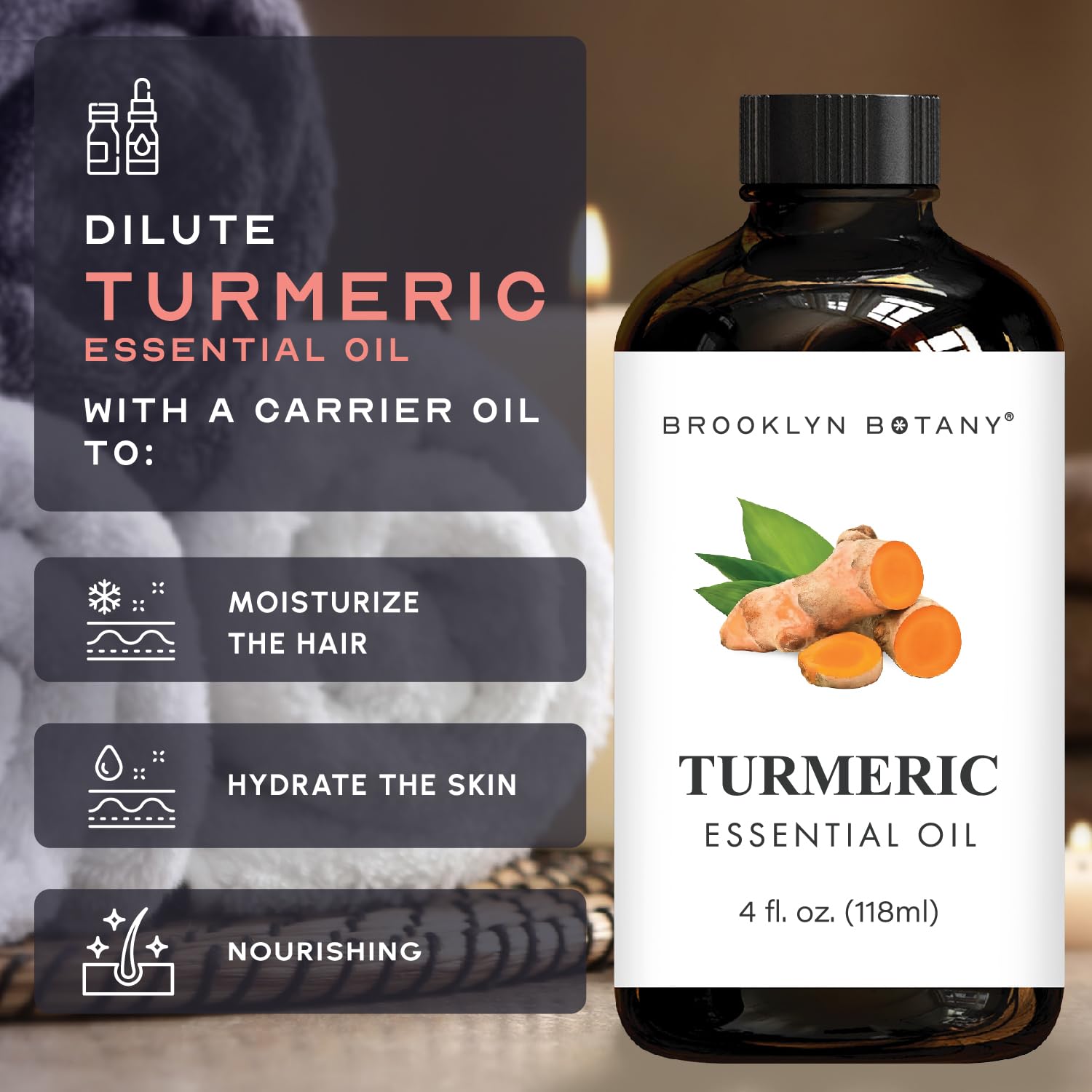 Brooklyn Botany Turmeric Essential Oil 4 oz, Pure & Natural